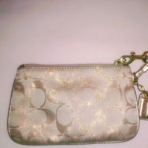 COACH Signature Metallic Wristlet